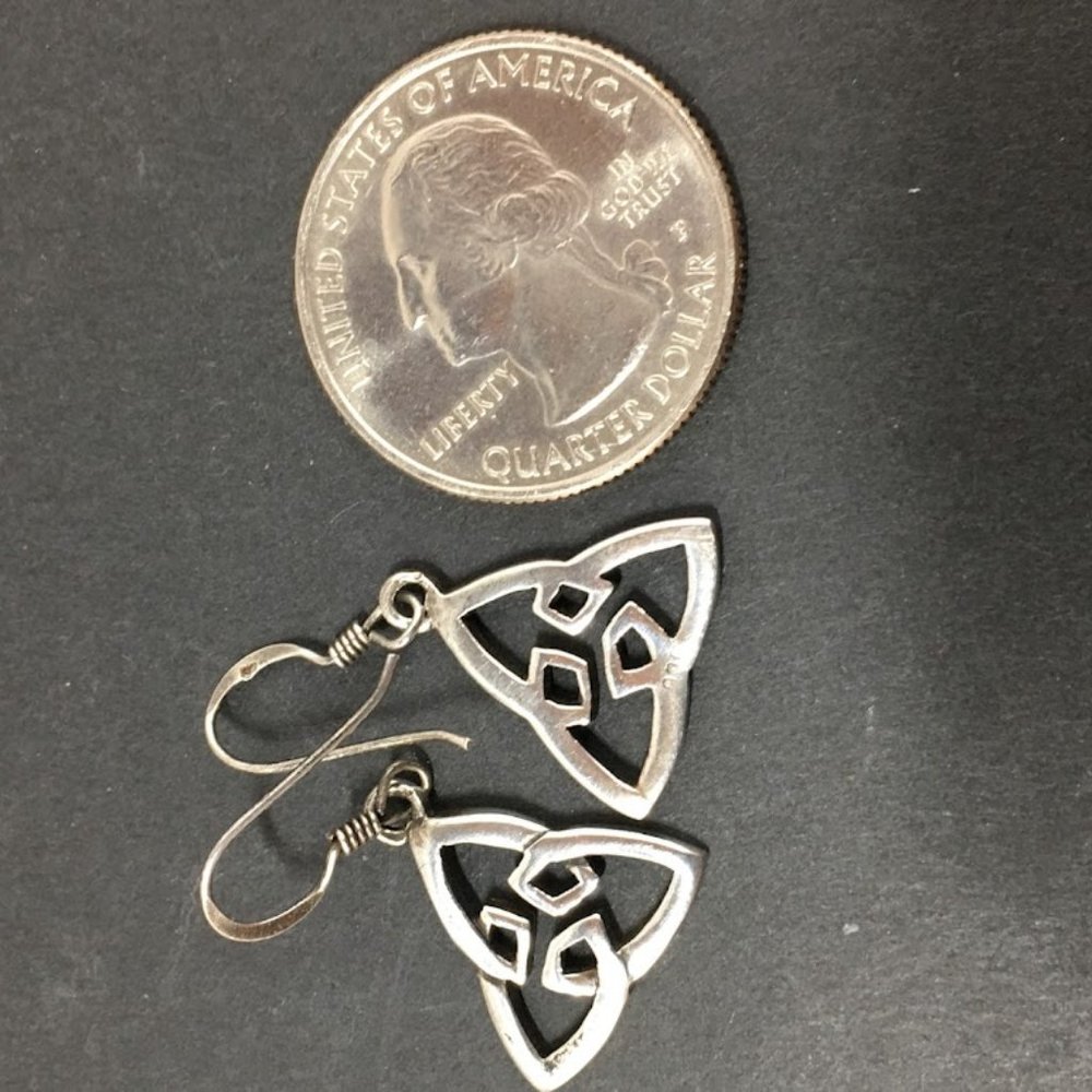 Celtic Knot Dangle Earrings, Solid Sterling Silver - image 8